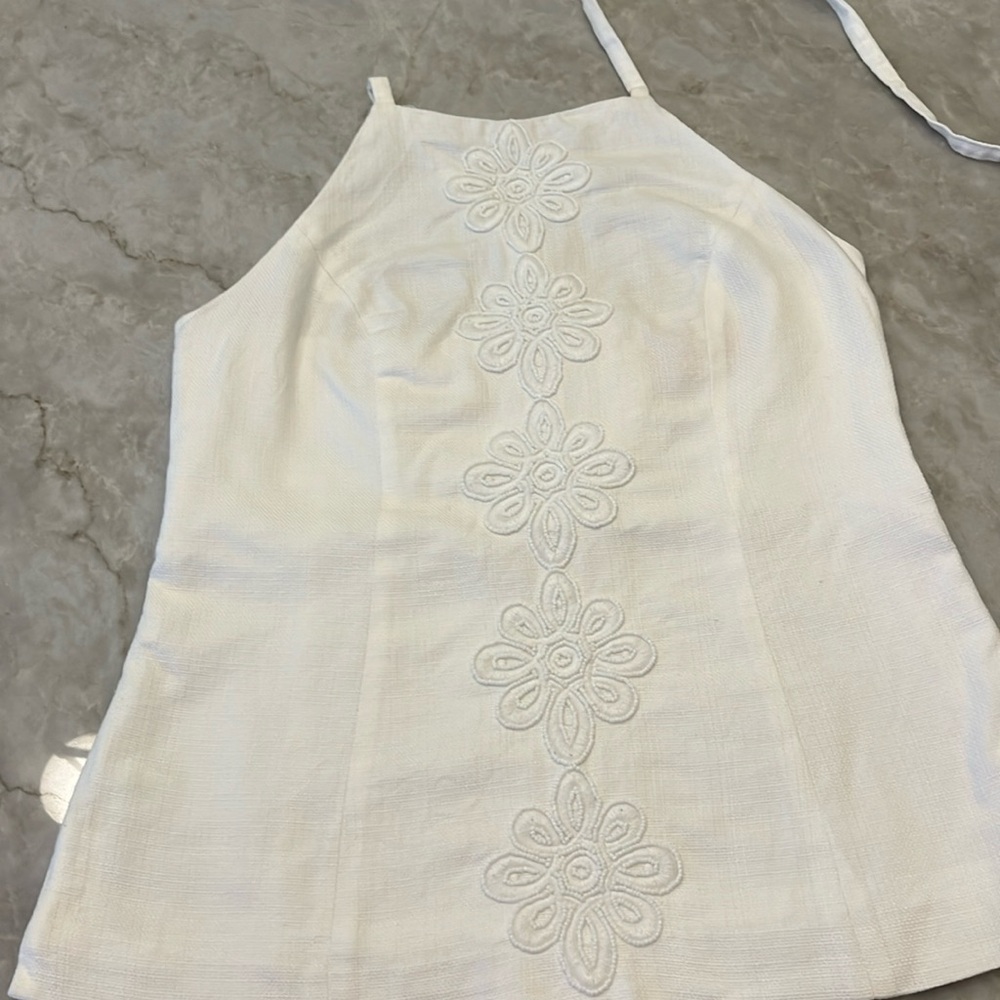 Lilly Pulitzer Jubilee Collection White halter top size 4